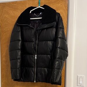 Women’s Sanctuary Black (faux leather)Jacket with Shearling Detail M